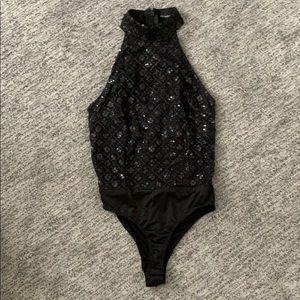 New Pretty little thing black sparkly bodysuit.